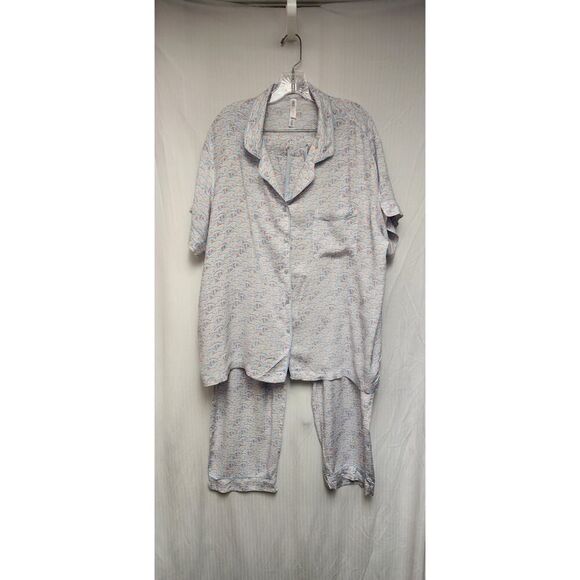 Gilligan & O'Malley Short Sleeve Sleepwear Pajama Pants Set Size 3X Blue/Red - Picture 2 of 10